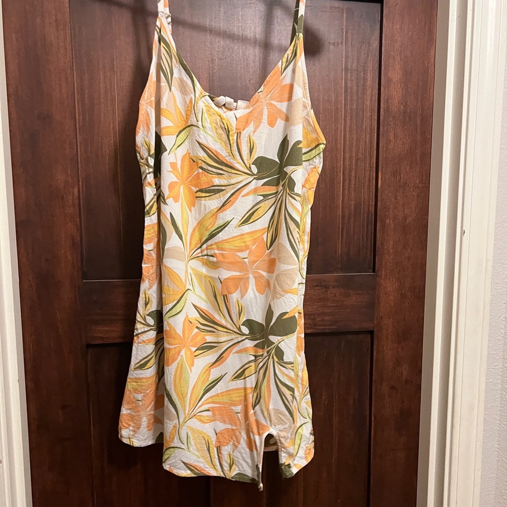 Roxy Orange and Green Floral Dress